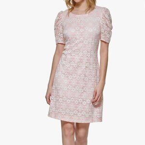 Tommy Hilfiger Women's Pastel Pink Daisy Lace Dress Size 12